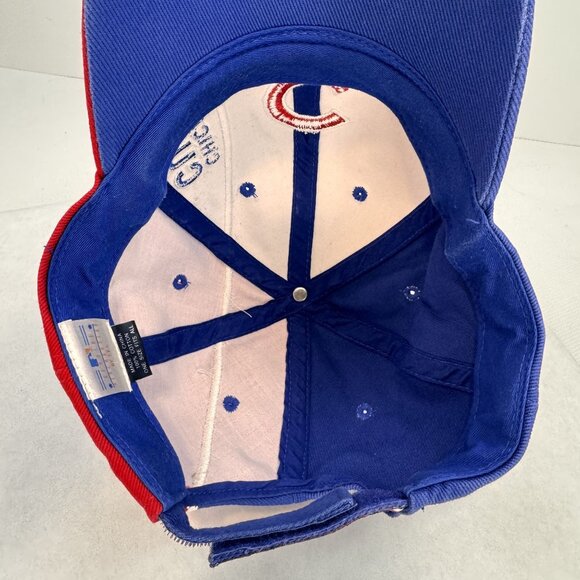 Chicago Cubs Split Color Baseball Cap Adjustable Strap Cotton MLB Hat OSFA - Picture 11 of 11